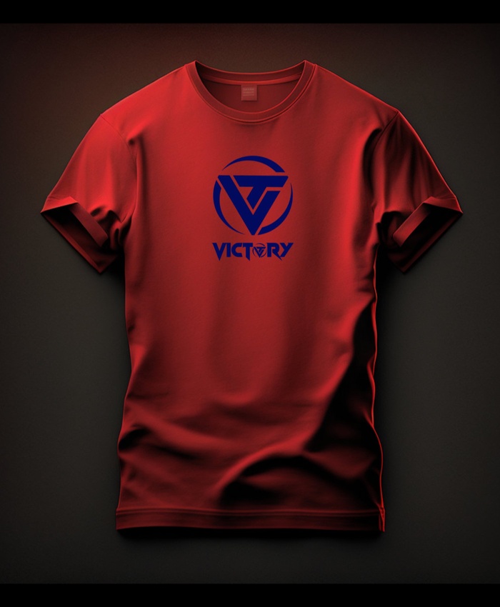 Victory Logo T-Shirt Red & Navy Blue